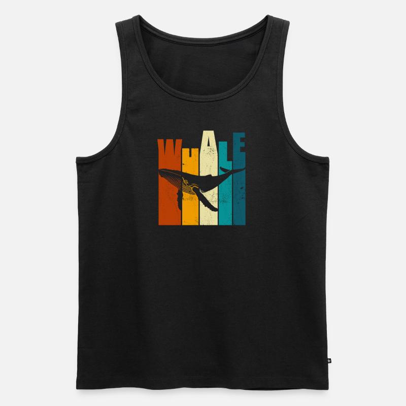 Wal - Buckelwal - Retro - Geschenk - Männer Premium Bio Tank Top - Schwarz