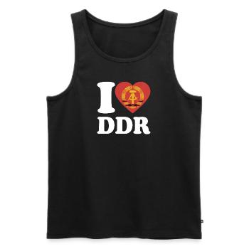 I Love DDR - Herz - Ostalgie - Männer Premium Bio Tank Top - Schwarz - Vorne - Michal (187cm)