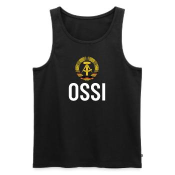 DDR Wappen, Osten, Ossi Geschenk - Männer Premium Bio Tank Top - Schwarz - Vorne - Michal (187cm)