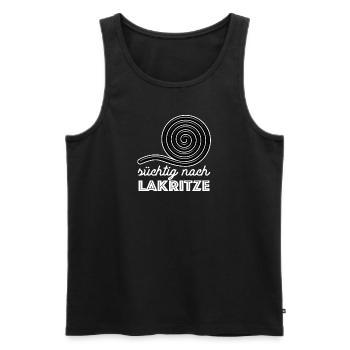 Süchtig nach Lakritze, naschen - Spruch - Männer Premium Bio Tank Top - Schwarz - Vorne - Michal (187cm)