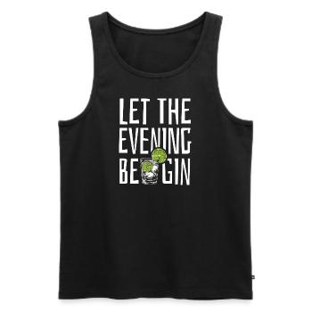Que la soirée soit Gin - Spruch - Wortspiel - Débardeur bio Premium Homme - noir - Devant - Michal (187cm)