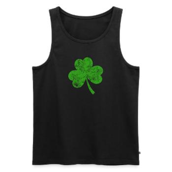 Trèfle - Saint-Patrick - Irlande - Débardeur bio Premium Homme - noir - Devant - AI Model Male 178 light (178cm)