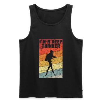I'm a depp Thinker Diver Diving Diver Retro - Men's Premium Organic Tank Top - black - Front - Michal (187cm)
