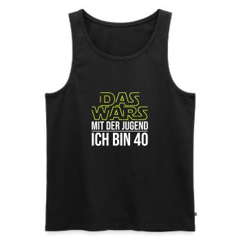 Das Wars mit der Jugend ich bin 40 - Männer Premium Bio Tank Top - Schwarz - Vorne - Michal (187cm)