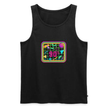 Neunziger Jahre - 90's print - Männer Premium Bio Tank Top - Schwarz - Vorne - Michal (187cm)