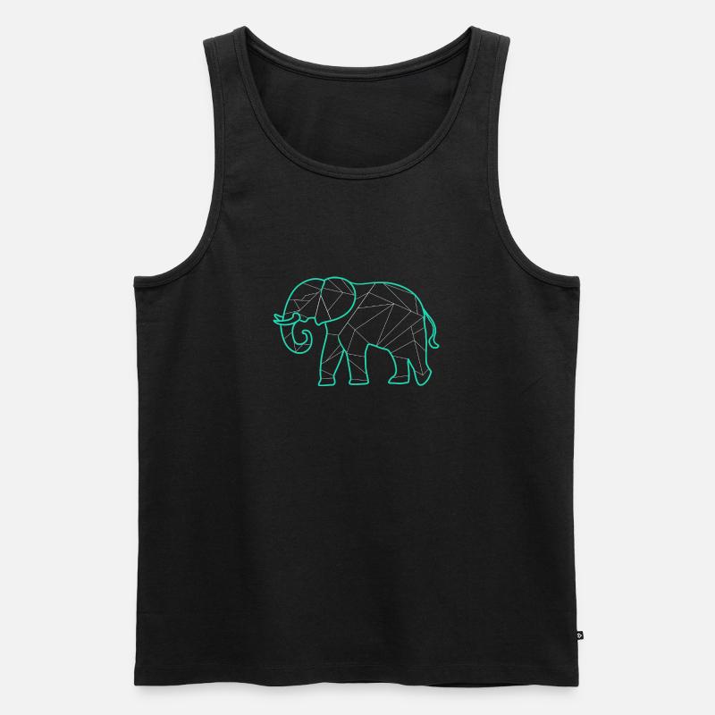 Geometrisch Elefant geometric elephant - Männer Premium Bio Tank Top - Schwarz