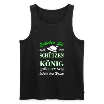 Schützenkönig Schützenfest 2022 - Männer Premium Bio Tank Top - Schwarz - Vorne - Michal (187cm)