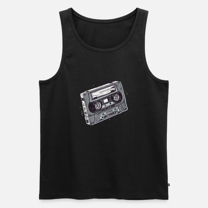 alte Kompakt-Kassette - Männer Premium Bio Tank Top - Schwarz