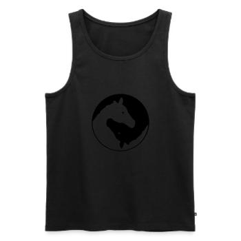 Horse Yin Yang 1C - Men's Premium Organic Tank Top - black - Front - Michal (187cm)