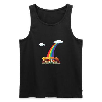cueillette de champignons d’automne cueilleur de champignons arc-en-ciel - Débardeur bio Premium Homme - noir - Devant - Michal (187cm)