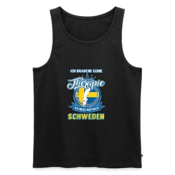 Therapie Schweden - Männer Premium Bio Tank Top - Schwarz - Vorne - AI Model Male 178 light (178cm)