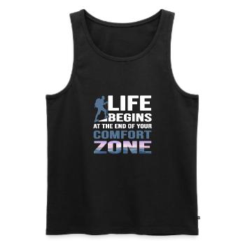 Hiking Hiking pole servus alpin-zone Mountain hiking - Men's Premium Organic Tank Top - black - Front - Michal (187cm)