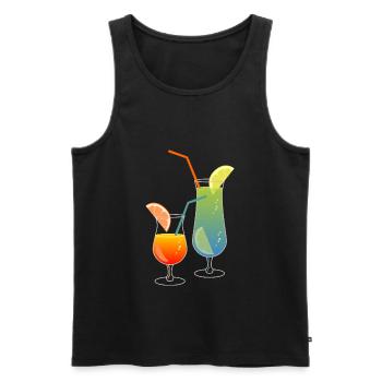 Cocktails - Männer Premium Bio Tank Top - Schwarz - Vorne - Michal (187cm)