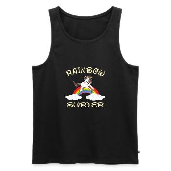 Licorne Rainbow Surfer - Débardeur bio Premium Homme - noir - Devant - Michal (187cm)