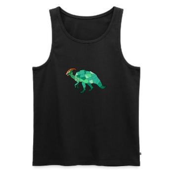 Parasaurolophus Geometric Dinosaur - Men's Premium Organic Tank Top - black - Front - AI Model Male 178 light (178cm)