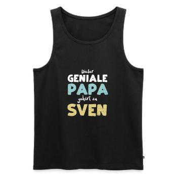 Dieser Geniale Papa Gehört Zu Sven - Männer Premium Bio Tank Top - Schwarz - Vorne - Michal (187cm)
