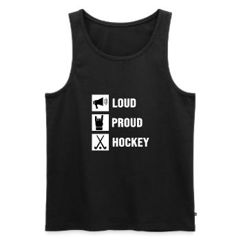 Légende du hockey sur gazon Fier amateur de hockey - Débardeur bio Premium Homme - noir - Devant - Michal (187cm)