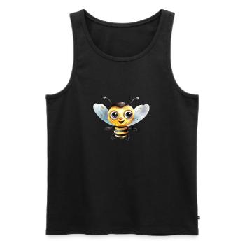 Bumblebee Watercolor Drawing - Men's Premium Organic Tank Top - black - Front - Michal (187cm)