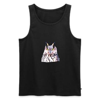 wild eagle owl, owl, owl, forest, animal - Men's Premium Organic Tank Top - black - Front - AI Model Male 178 light (178cm)