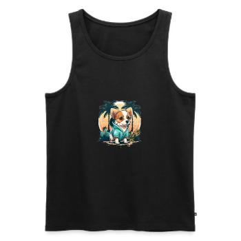 Cool Dog 1 - Männer Premium Bio Tank Top - Schwarz - Vorne - Michal (187cm)
