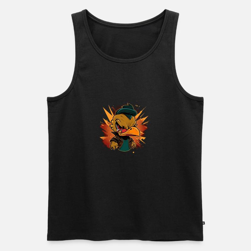 Angry duck 3 - Männer Premium Bio Tank Top - Schwarz