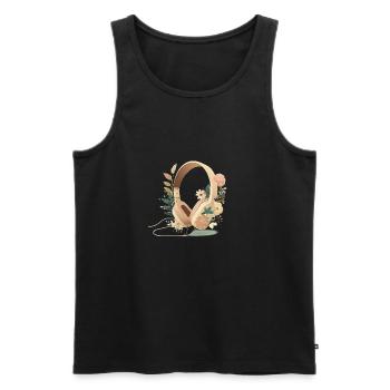 Das neue Flower Headset 3 - Männer Premium Bio Tank Top - Schwarz - Vorne - Michal (187cm)