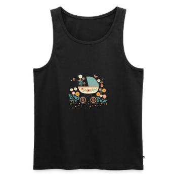 Flowery stroller 8 - Men's Premium Organic Tank Top - black - Front - AI Model Male 178 light (178cm)