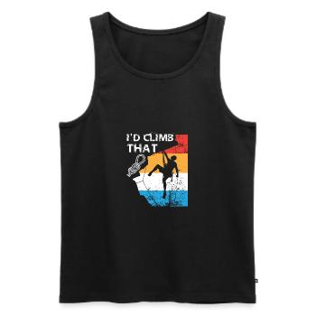 I'd climb that - hiking climbing gift - Männer Premium Bio Tank Top - Schwarz - Vorne - AI Model Male 178 light (178cm)