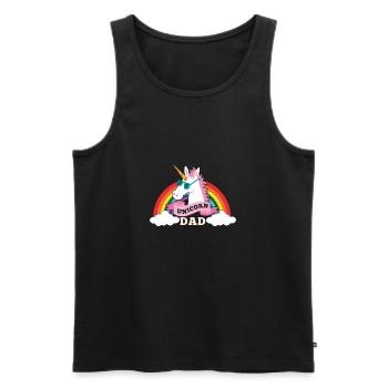 Unicorn Dad - cool sunglasses father - Männer Premium Bio Tank Top - Schwarz - Vorne - AI Model Male 178 light (178cm)