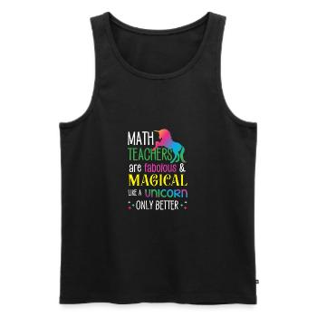 Math Teachers are fabolous & magical like unicorn - Débardeur bio Premium Homme - noir - Devant - Michal (187cm)