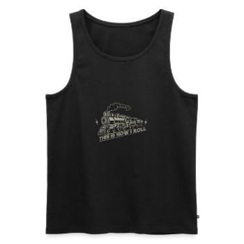 This is how i roll - railroad train - Männer Premium Bio Tank Top - Schwarz - Vorne - AI Model Male 178 light (178cm)