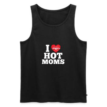 I love hot Moms - kiss imprint humor saying - Débardeur bio Premium Homme - noir - Devant - Michal (187cm)