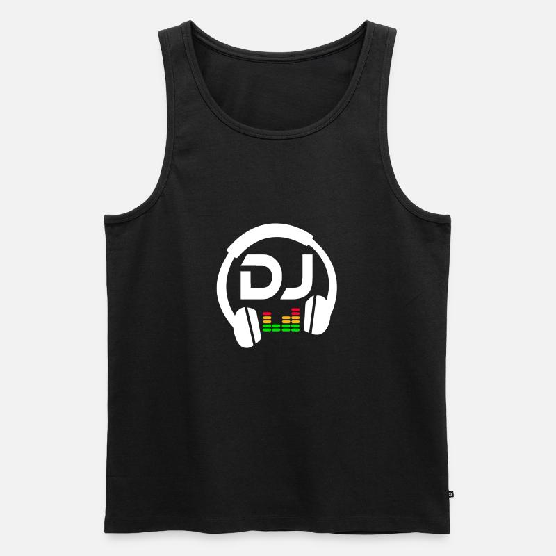 DJ Headphone - Männer Premium Bio Tank Top - Schwarz