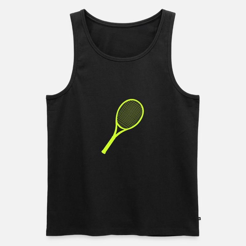 Tennisschläger - Männer Premium Bio Tank Top - Schwarz