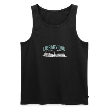 Library Dad Vater Vatertag Bibliothekar - Männer Premium Bio Tank Top - Schwarz - Vorne - AI Model Male 178 light (178cm)