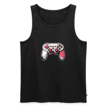 Controller Pink Red Illustration - Men's Premium Organic Tank Top - black - Front - AI Model Male 178 light (178cm)