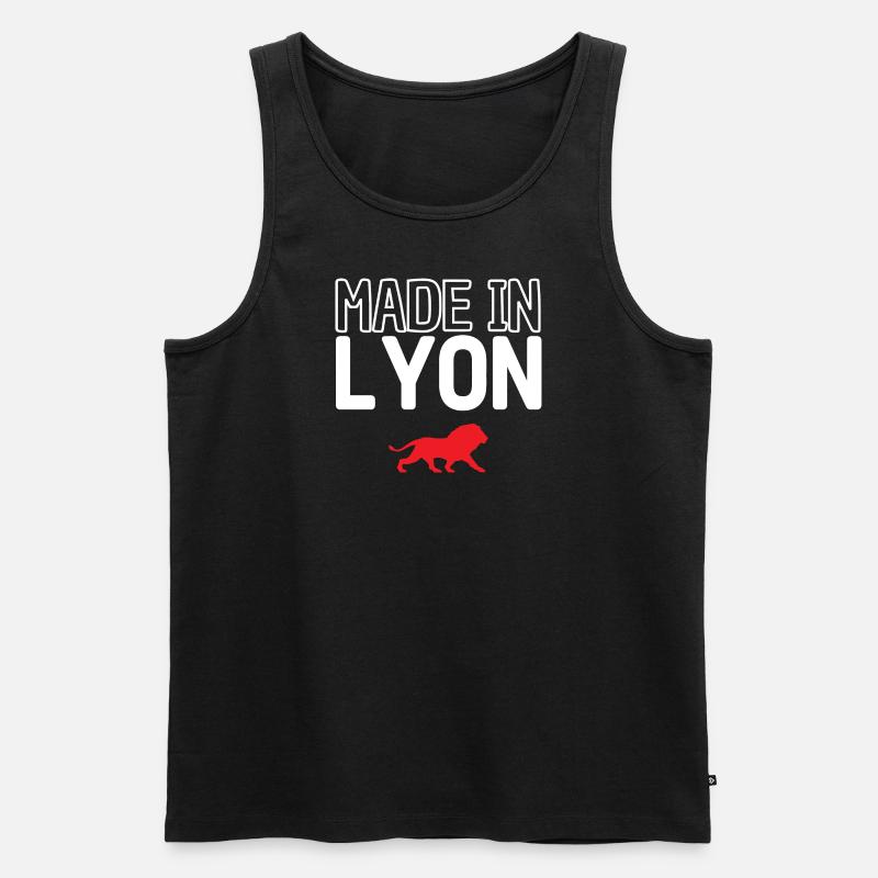 Hergestellt in Lyon - Männer Premium Bio Tank Top - Schwarz