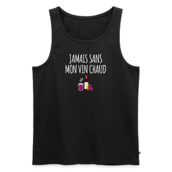 Jamais sans mon vin chaud - Débardeur bio Premium Homme - noir - Devant - Michal (187cm)