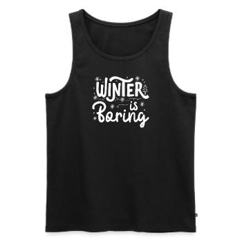 Winter is boring - Men's Premium Organic Tank Top - black - Front - AI Model Male 178 light (178cm)