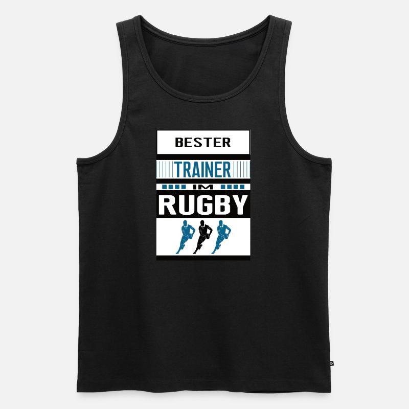 Rugby Trainer Bester Rugbytrainer Rugbymannschaft - Männer Premium Bio Tank Top - Schwarz