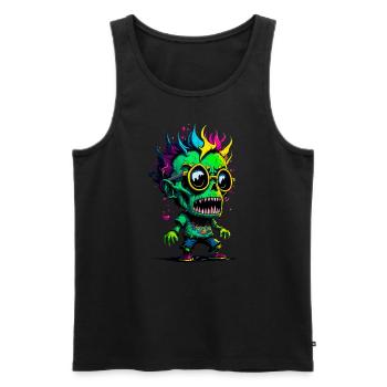 Bunter cooler Zombie - Männer Premium Bio Tank Top - Schwarz - Vorne - Michal (187cm)