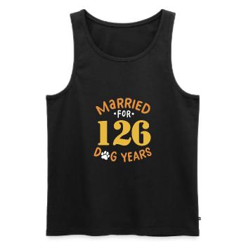 18e anniversaire de mariage, marié pour 126 chien - Débardeur bio Premium Homme - noir - Devant - Michal (187cm)