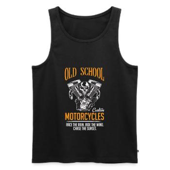Motorcycle chopper biker gift hobby - Men's Premium Organic Tank Top - black - Front - AI Model Male 178 light (178cm)