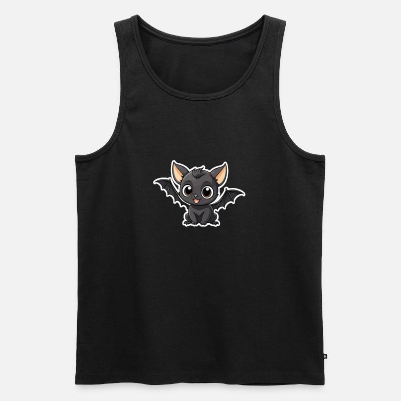 Fledermaus Niedlich Illustration - Männer Premium Bio Tank Top - Schwarz