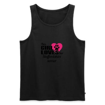 DOG THIS GIRL LOVES GIFT Staffordshire te - Men's Premium Organic Tank Top - black - Front - AI Model Male 178 light (178cm)