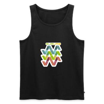 HORIZONTAL WHITE SUBURB - Männer Premium Bio Tank Top - Schwarz - Vorne - AI Model Male 178 light (178cm)