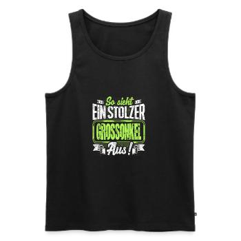 Großonkel - stolz - Männer Premium Bio Tank Top - Schwarz - Vorne - Michal (187cm)