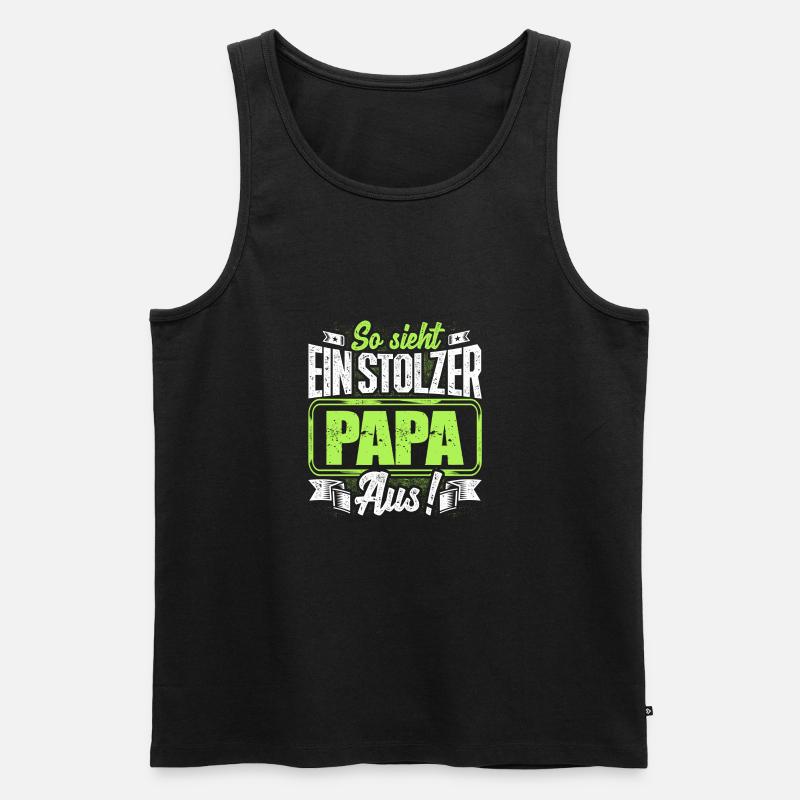 Papa - stolz - Männer Premium Bio Tank Top - Schwarz