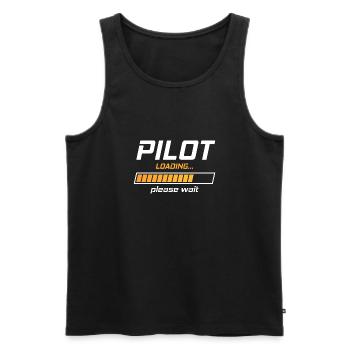pilot loading please wait - Débardeur bio Premium Homme - noir - Devant - AI Model Male 178 light (178cm)