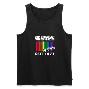 1971 geburtstag lgbt regenbogen pride birthday - Männer Premium Bio Tank Top - Schwarz - Vorne - Michal (187cm)